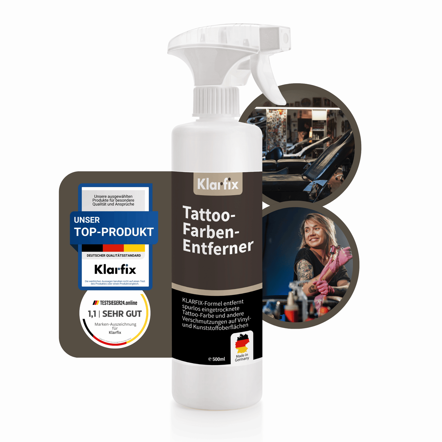 Tattoo-Farben-Entferner (Spezialreiniger für Tattoo-Stühle, Arbeitsflächen & Böden)