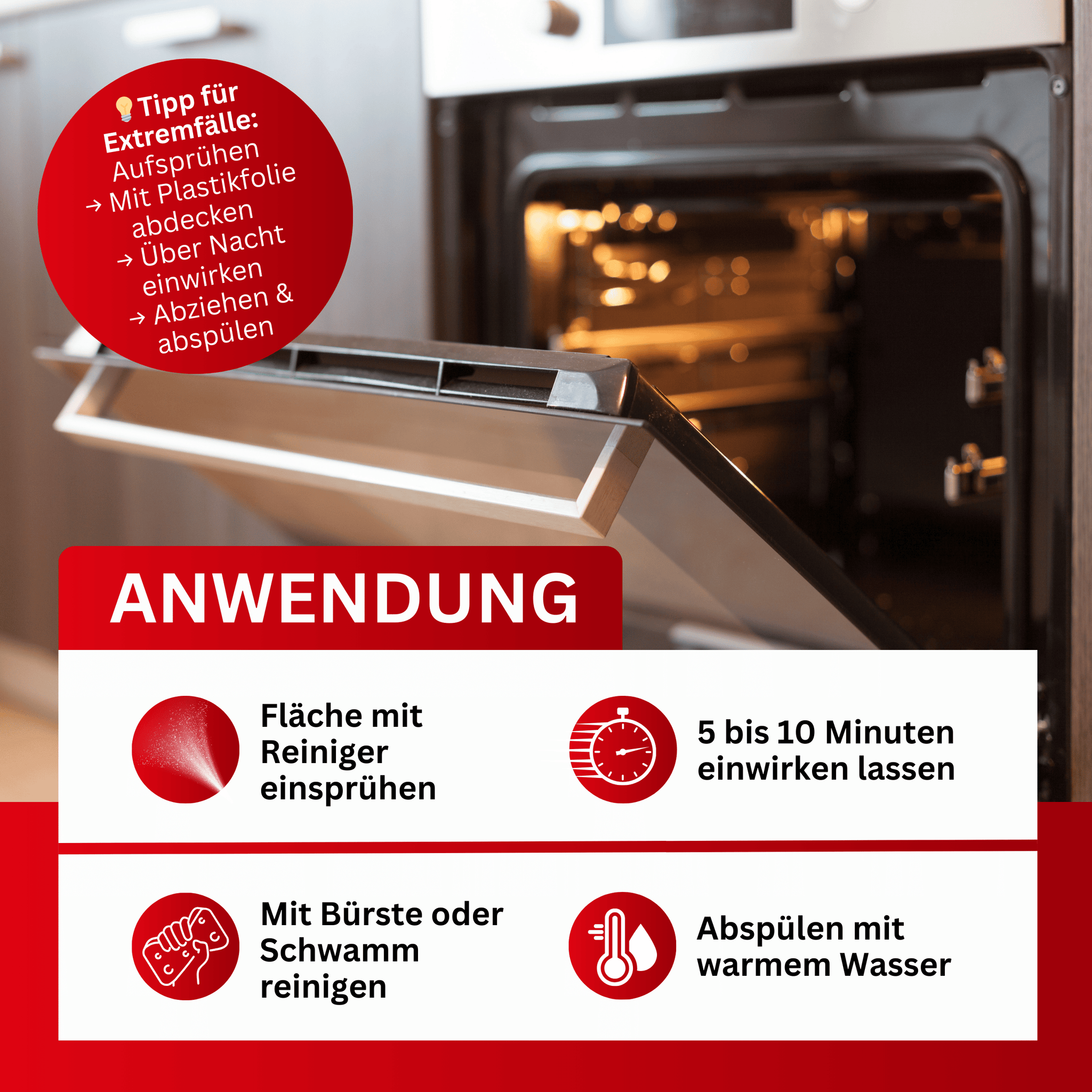 Backofenreiniger (Intensivreiniger gegen Fett, Eiweiß & Verkrustungen)