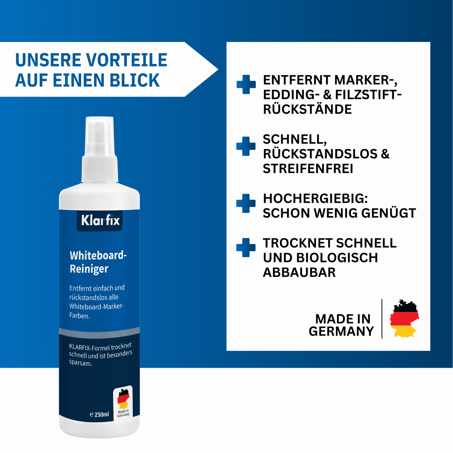 Whiteboard-Reiniger für Flipcharts, Magnettafeln und Planungstafeln