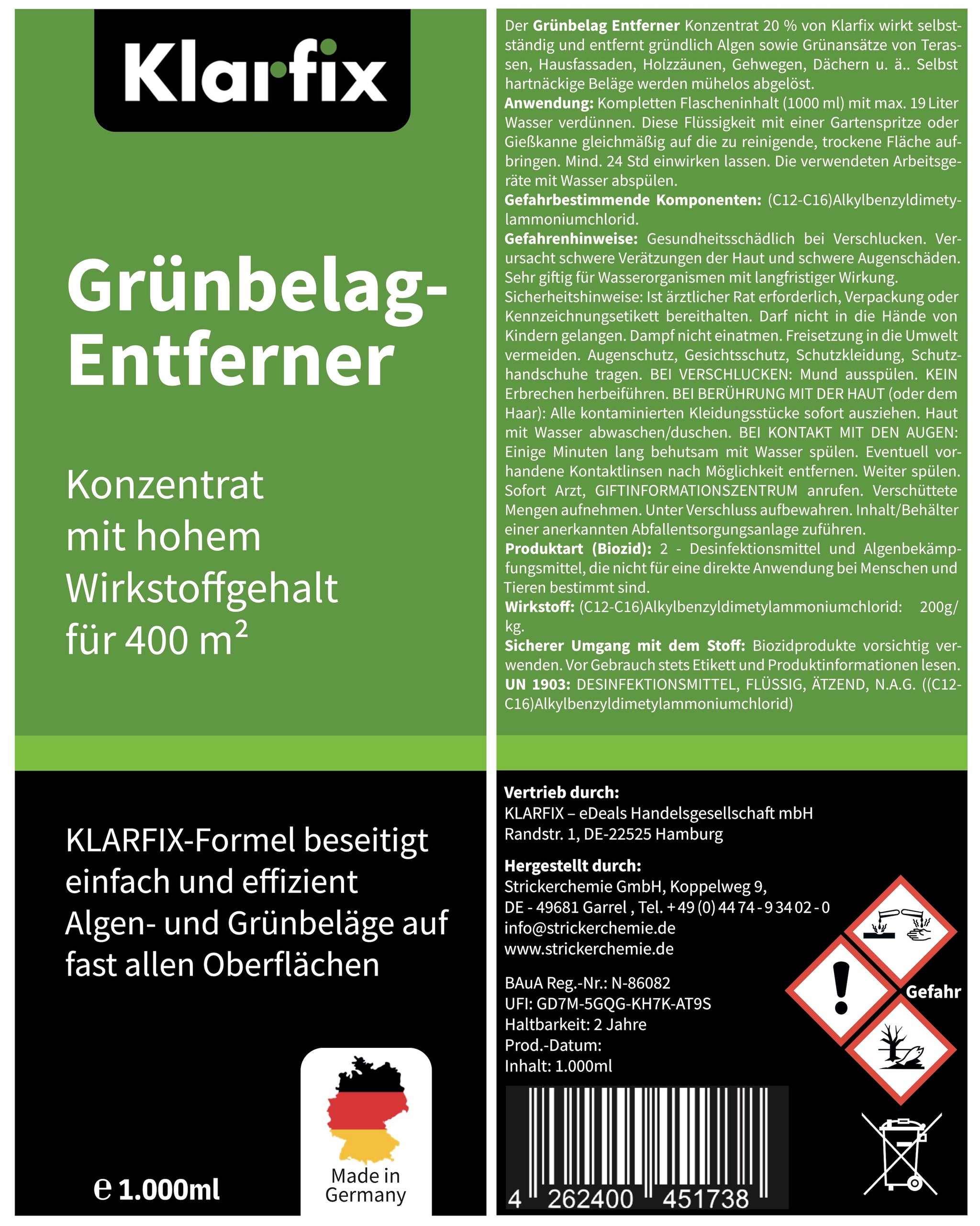 Grünbelag-Entferner Konzentrat (1.000 ml)
